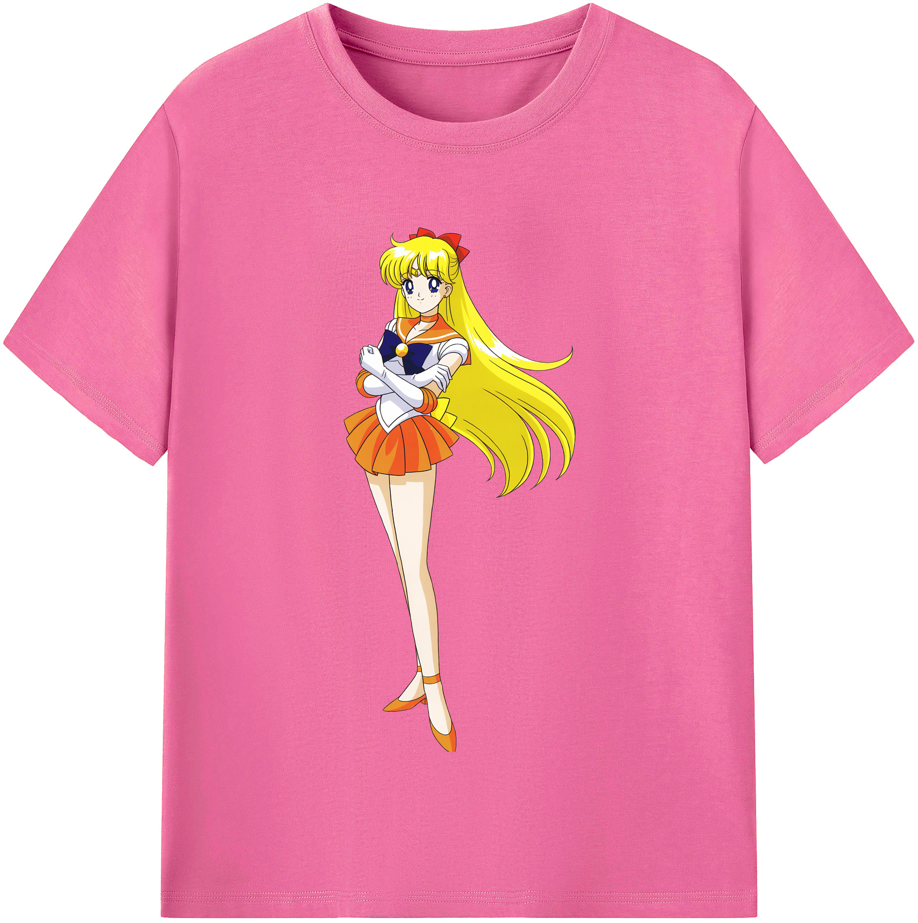 （画像用） 美少女戦士セーラームーン 愛野 美奈子 あいの みなこ Sailor Moon Aino Minako レディースカジュアルプリントTシャツ（綿100％）